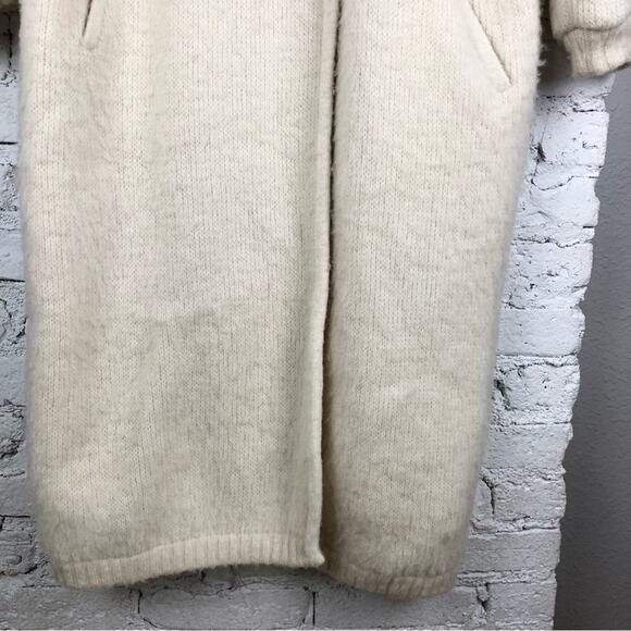 Vintage Alafoss Of Iceland Wool Fairisle Trench Coat M - Picture 5 of 13